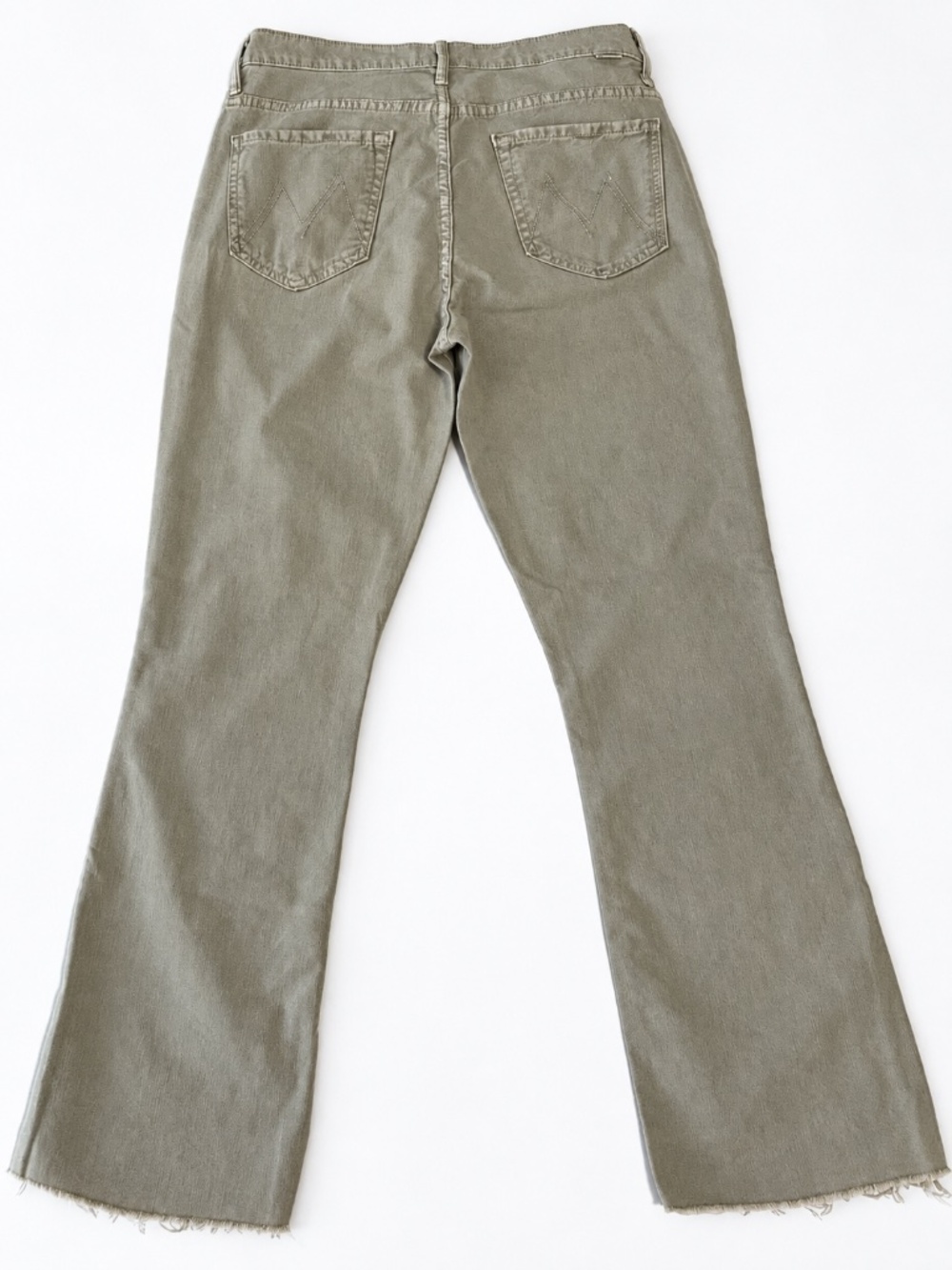 MOTHER The Insider Ankle Fray Chalk It Up Jeans Women's Size 29 Chalk Oxford Tan - Picture 6 of 16